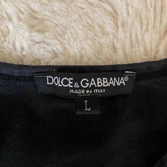 Dolce & Gabbana Graphic T-Shirt - Black Tee Made in Italy Size L - Picture 3 of 4